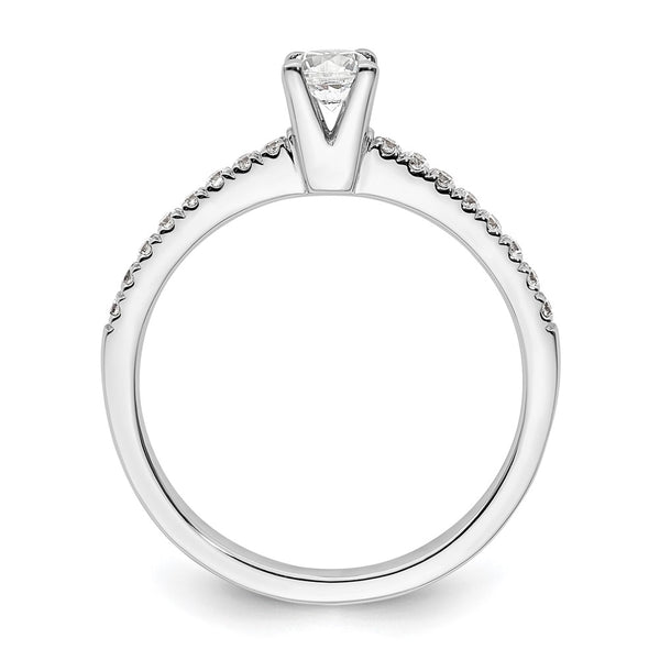 14K White Gold Semi-Mount Engagement Ring for 1/4 Carat Stone