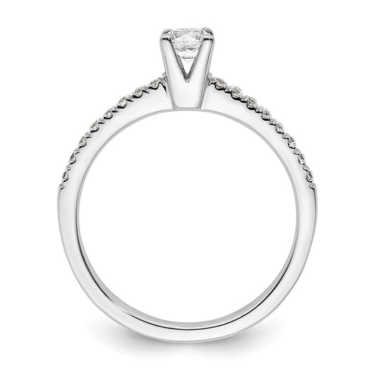 High-quality 14K White Gold Semi-Mount Engagement Ring for 1/4 Carat Stone