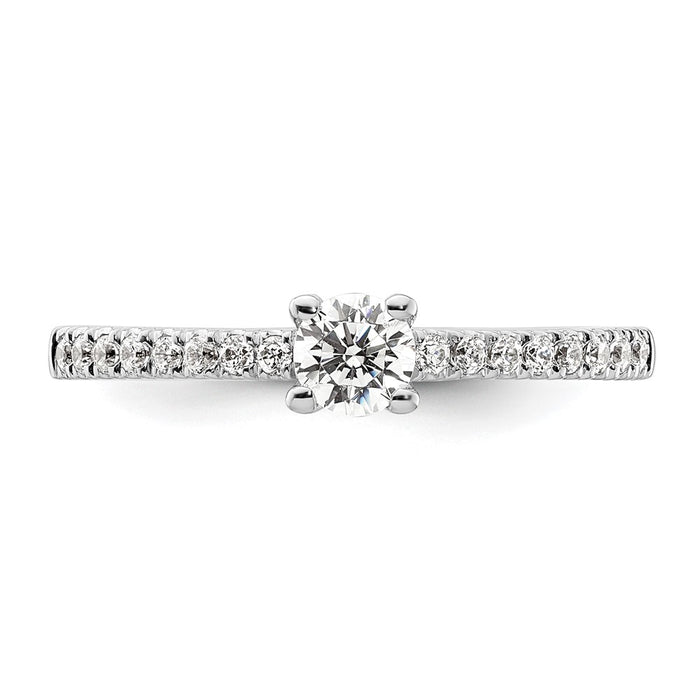 High-quality 14K White Gold Semi-Mount Engagement Ring for 1/4 Carat Stone-4