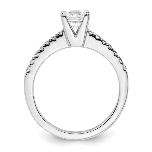 High-Quality 14K White Gold Semi-Mount Engagement Ring, 3/4 Carat Style