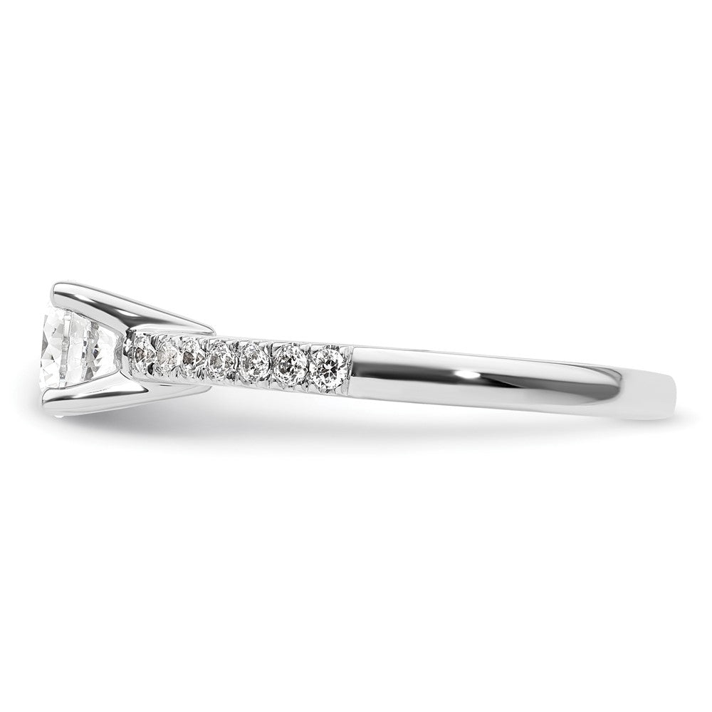 High-Quality 14K White Gold Semi-Mount Engagement Ring, 3/4 Carat Style