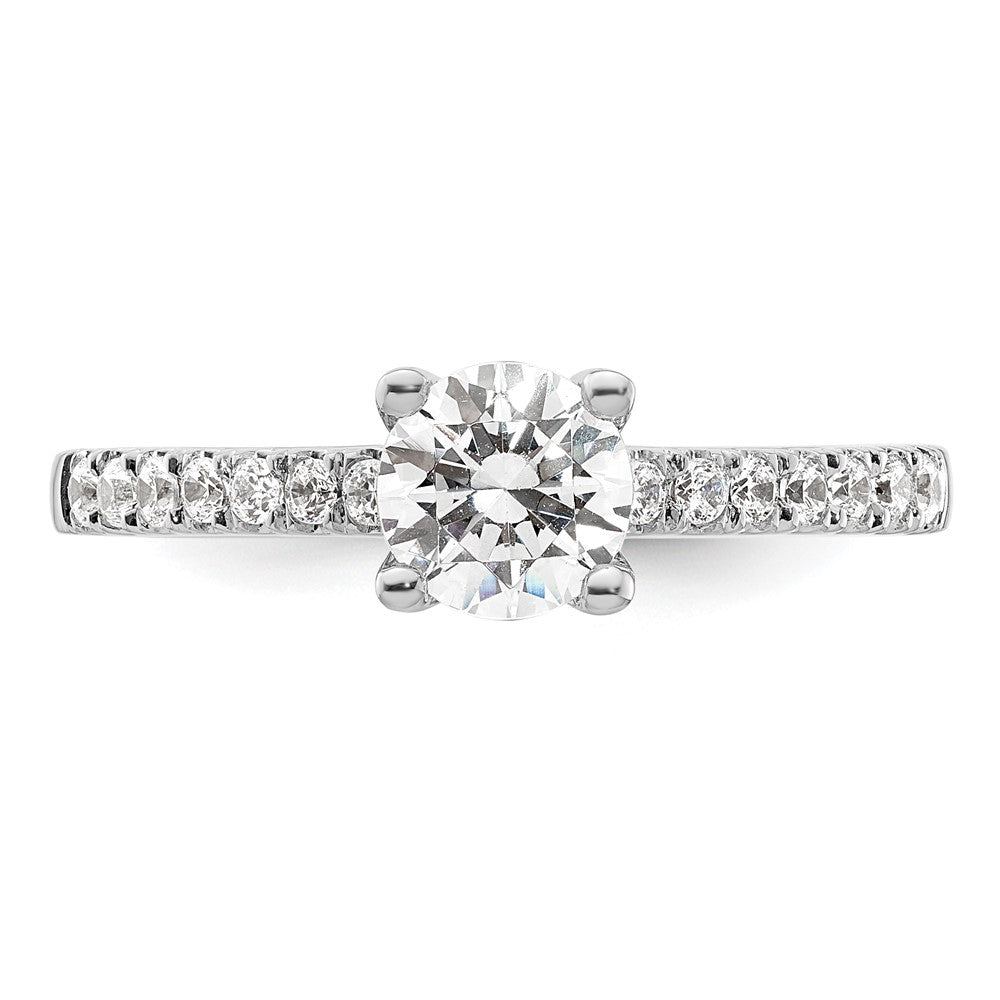 High-Quality 14K White Gold Semi-Mount Engagement Ring, 3/4 Carat Style