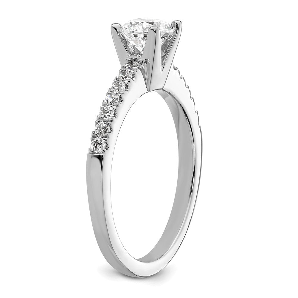 High-Quality 14K White Gold Semi-Mount Engagement Ring, 3/4 Carat Style