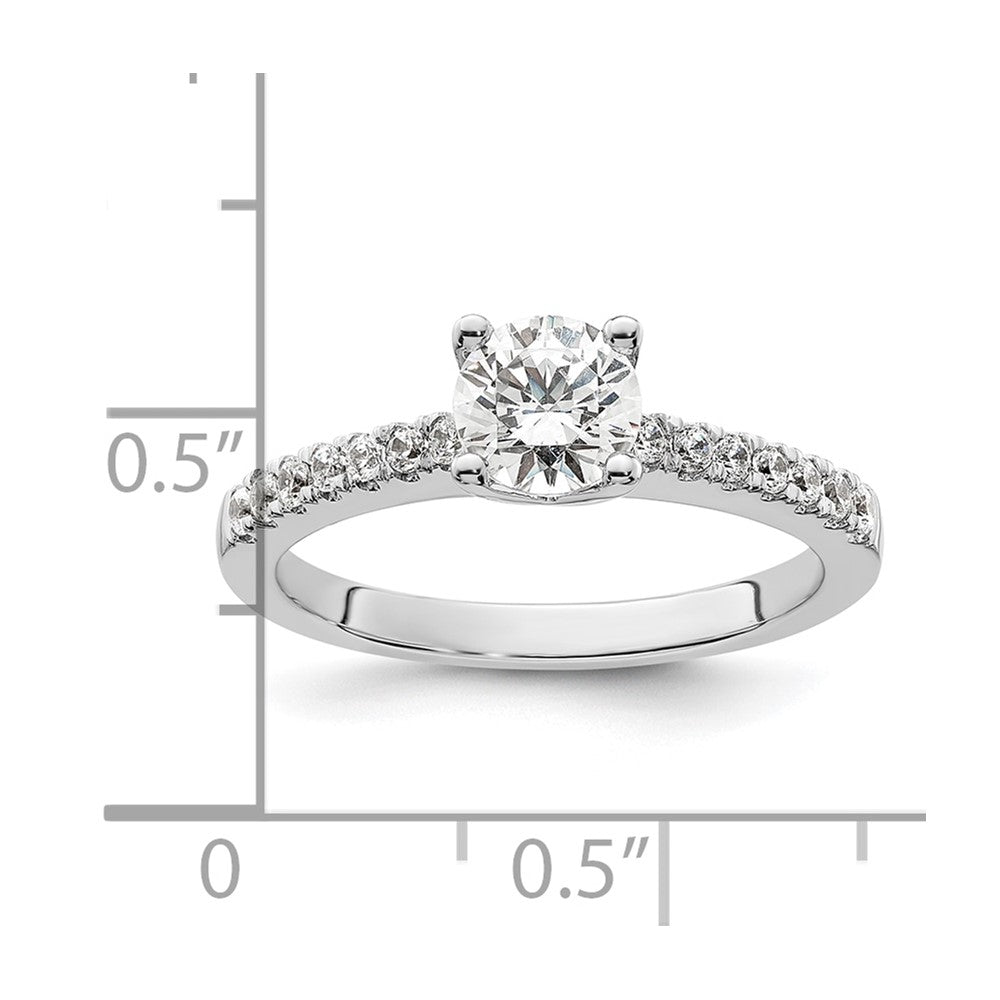 High-Quality 14K White Gold Semi-Mount Engagement Ring, 3/4 Carat Style