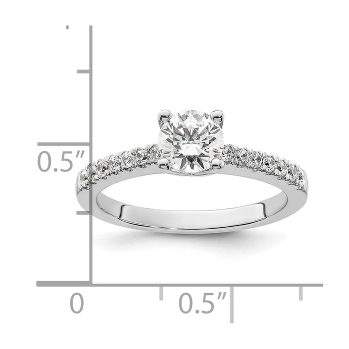 High-Quality 14K White Gold Semi-Mount Engagement Ring, 3/4 Carat Style-7