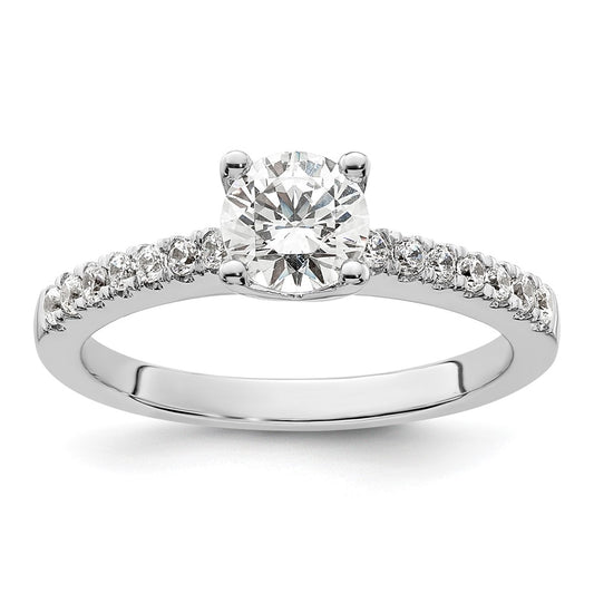 High-Quality 14K White Gold Semi-Mount Engagement Ring, 3/4 Carat Style