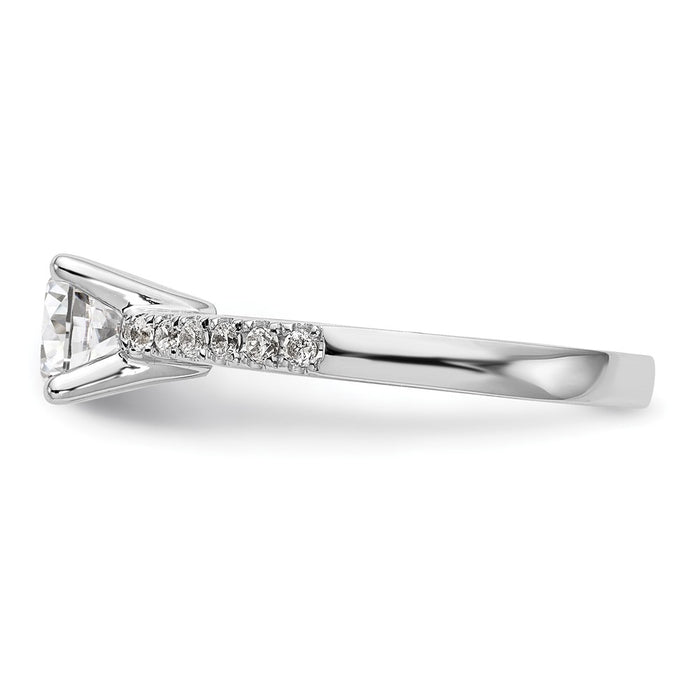 Buy Exclusive 14K White Gold Semi-Mount Engagement Ring, 1 Carat Round & 1/3 Carat Diamonds-3