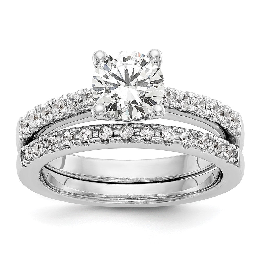 Buy Exclusive 14K White Gold Semi-Mount Engagement Ring, 1 Carat Round & 1/3 Carat Diamonds