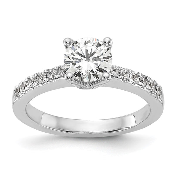 Buy Exclusive 14K White Gold Semi-Mount Engagement Ring, 1 Carat Round & 1/3 Carat Diamonds