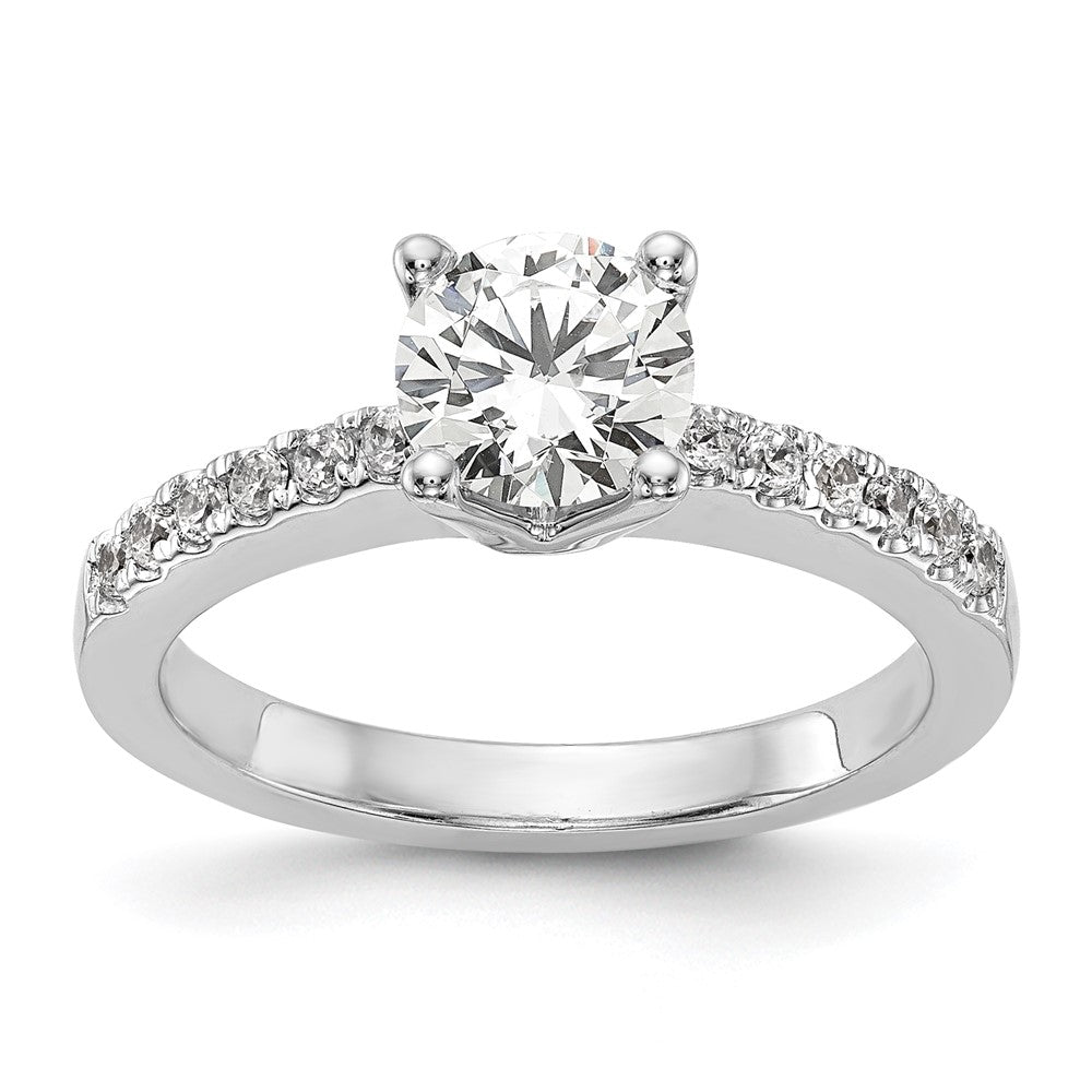 Buy Exclusive 14K White Gold Semi-Mount Engagement Ring, 1 Carat Round & 1/3 Carat Diamonds