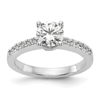 Buy Exclusive 14K White Gold Semi-Mount Engagement Ring, 1 Carat Round & 1/3 Carat Diamonds