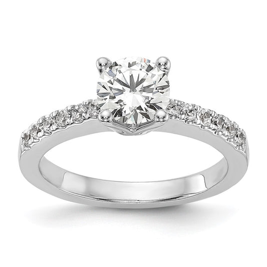Buy Exclusive 14K White Gold Semi-Mount Engagement Ring, 1 Carat Round & 1/3 Carat Diamonds