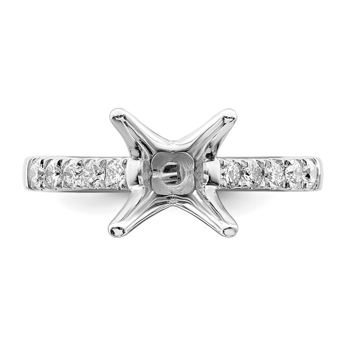 Buy 14K White Gold Semi-Mount Engagement Ring for 2 Carat Stone - Stylish Design-4