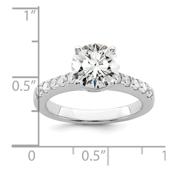 Buy 14K White Gold Semi-Mount Engagement Ring for 2 Carat Stone - Stylish Design-7