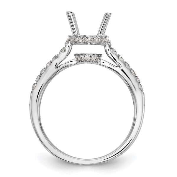 14K White Gold Semi-Mount Engagement Ring for 1.25 Carat