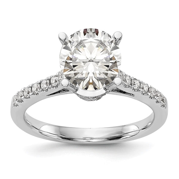 14K White Gold Semi-Mount Engagement Ring for 1.25 Carat