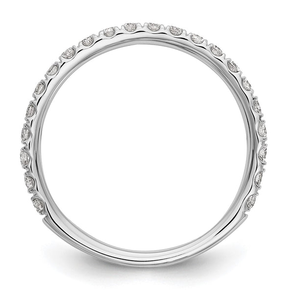 14K White Gold 3/8 Carat Diamond Wedding Band - Complete Set