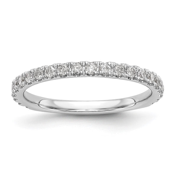 14K White Gold 3/8 Carat Diamond Wedding Band - Complete Set