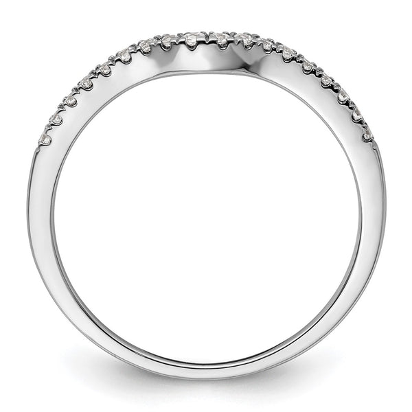14K White Gold Contoured Wedding Band with 1/8 Carat Diamonds - Style GR1-1022606