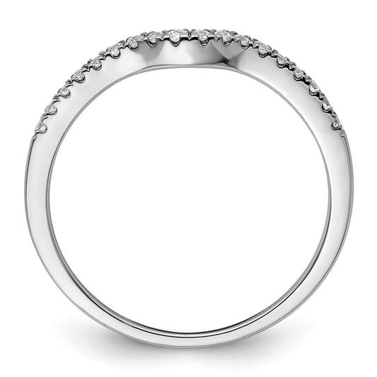 Buy 14K White Gold Contoured Wedding Band with 1/8 Carat Diamonds - Stylish Value!