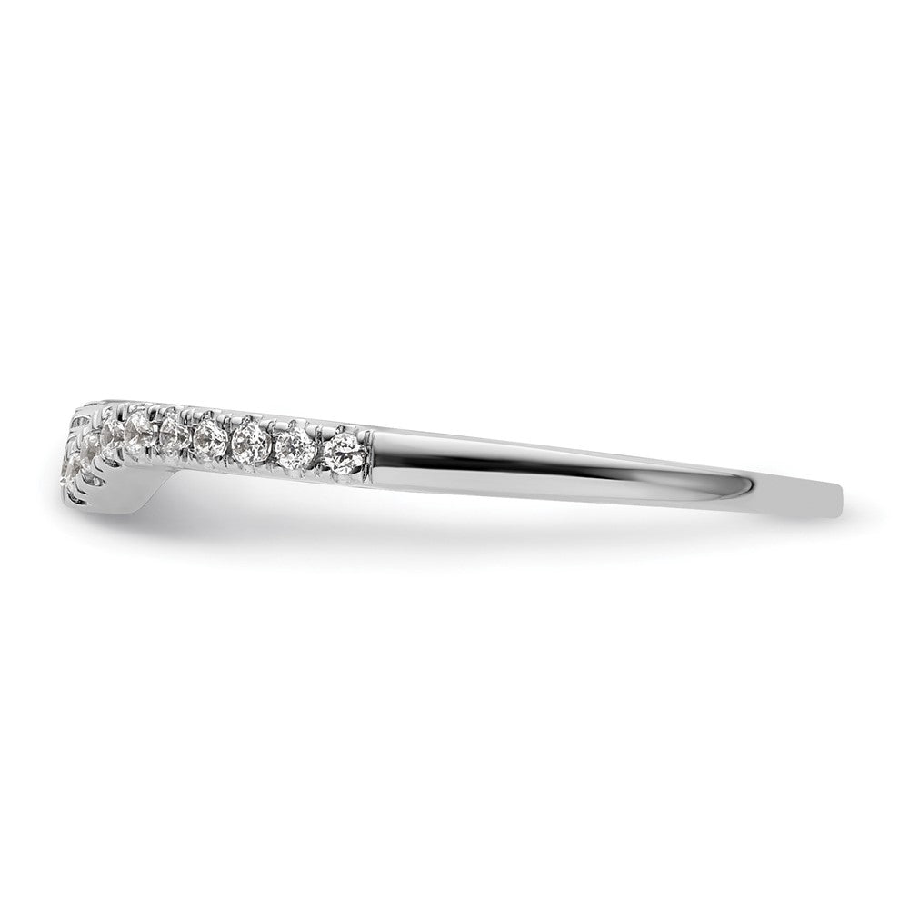 Buy 14K White Gold Contoured Wedding Band with 1/8 Carat Diamonds - Stylish Value!