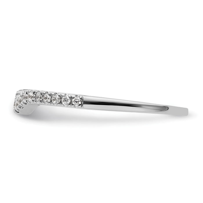 Buy 14K White Gold Contoured Wedding Band with 1/8 Carat Diamonds - Stylish Value!-3