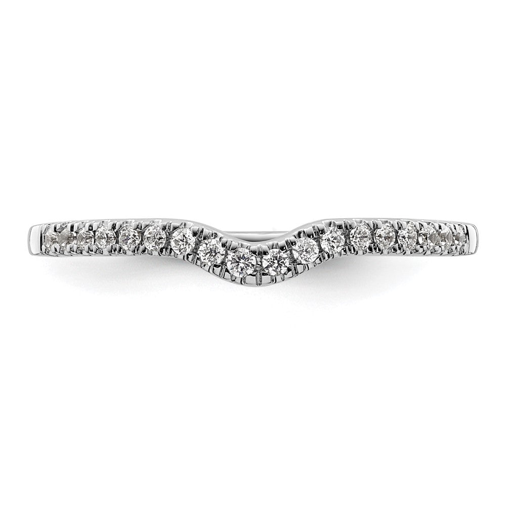 Buy 14K White Gold Contoured Wedding Band with 1/8 Carat Diamonds - Stylish Value!