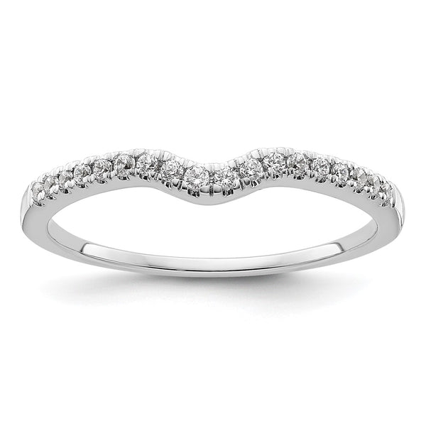 14K White Gold Contoured Wedding Band with 1/8 Carat Diamonds - Style GR1-1022606