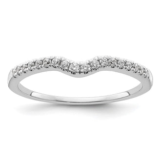Buy 14K White Gold Contoured Wedding Band with 1/8 Carat Diamonds - Stylish Value!