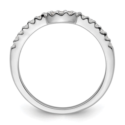 Buy Stylish 14K White Gold Contoured Wedding Band with 1/8 Carat Diamonds