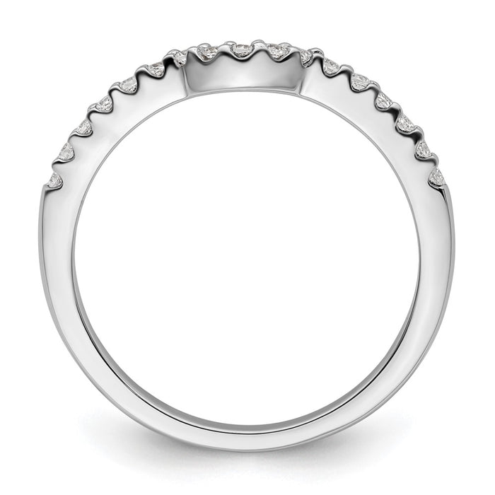 Buy Stylish 14K White Gold Contoured Wedding Band with 1/8 Carat Diamonds-2