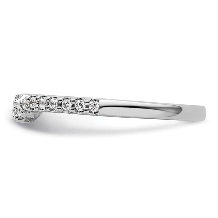 Buy Stylish 14K White Gold Contoured Wedding Band with 1/8 Carat Diamonds-3