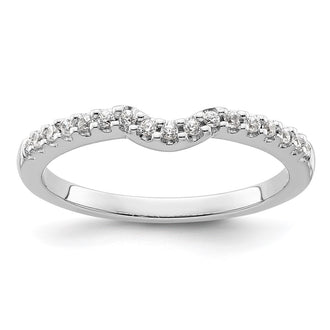 Buy Stylish 14K White Gold Contoured Wedding Band with 1/8 Carat Diamonds