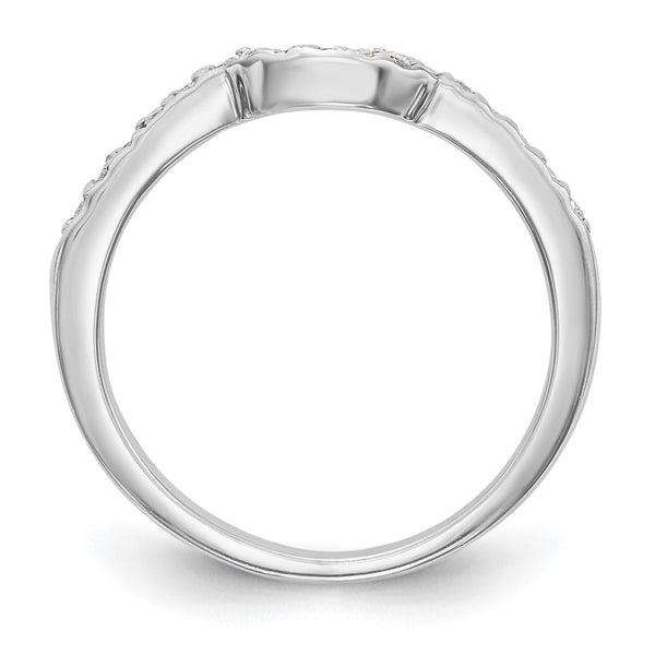 14K White Gold Wedding Band with 1/8 Carat Diamonds - Style GR1-1022610