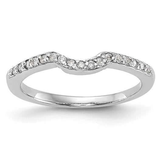 Exclusive 14K White Gold Wedding Band with 1/8 Carat Diamonds - Stylish Value