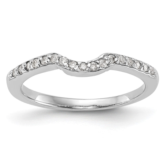 Exclusive 14K White Gold Wedding Band with 1/8 Carat Diamonds - Stylish Value-1