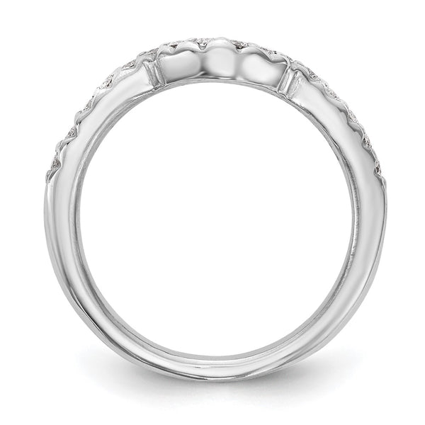 14K White Gold Contoured Wedding Band with 1/4 Carat Diamond - Style GR1-1022613