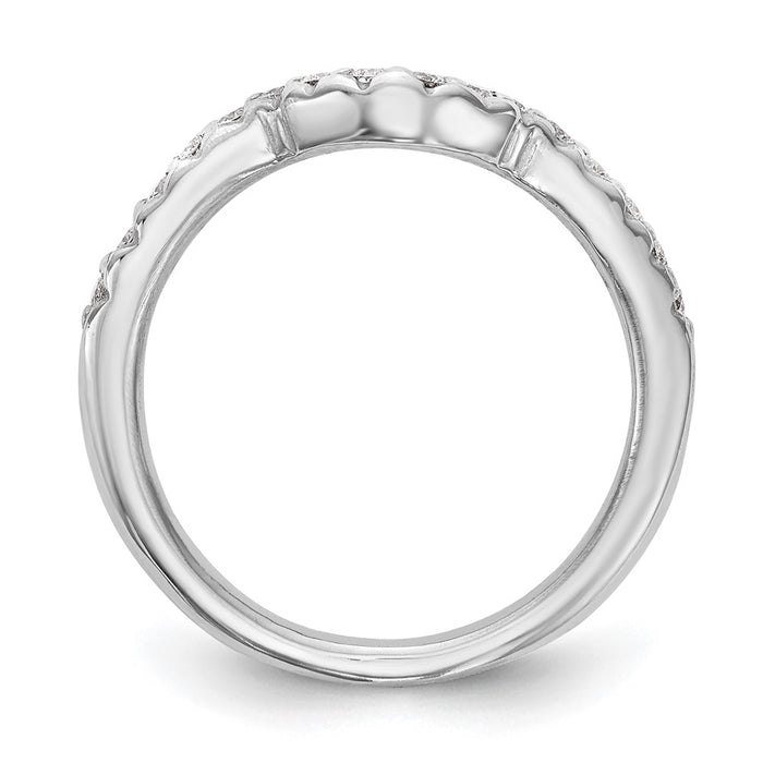 Buy Stylish 14K White Gold Contoured Wedding Band with 1/4 Carat Diamond-2