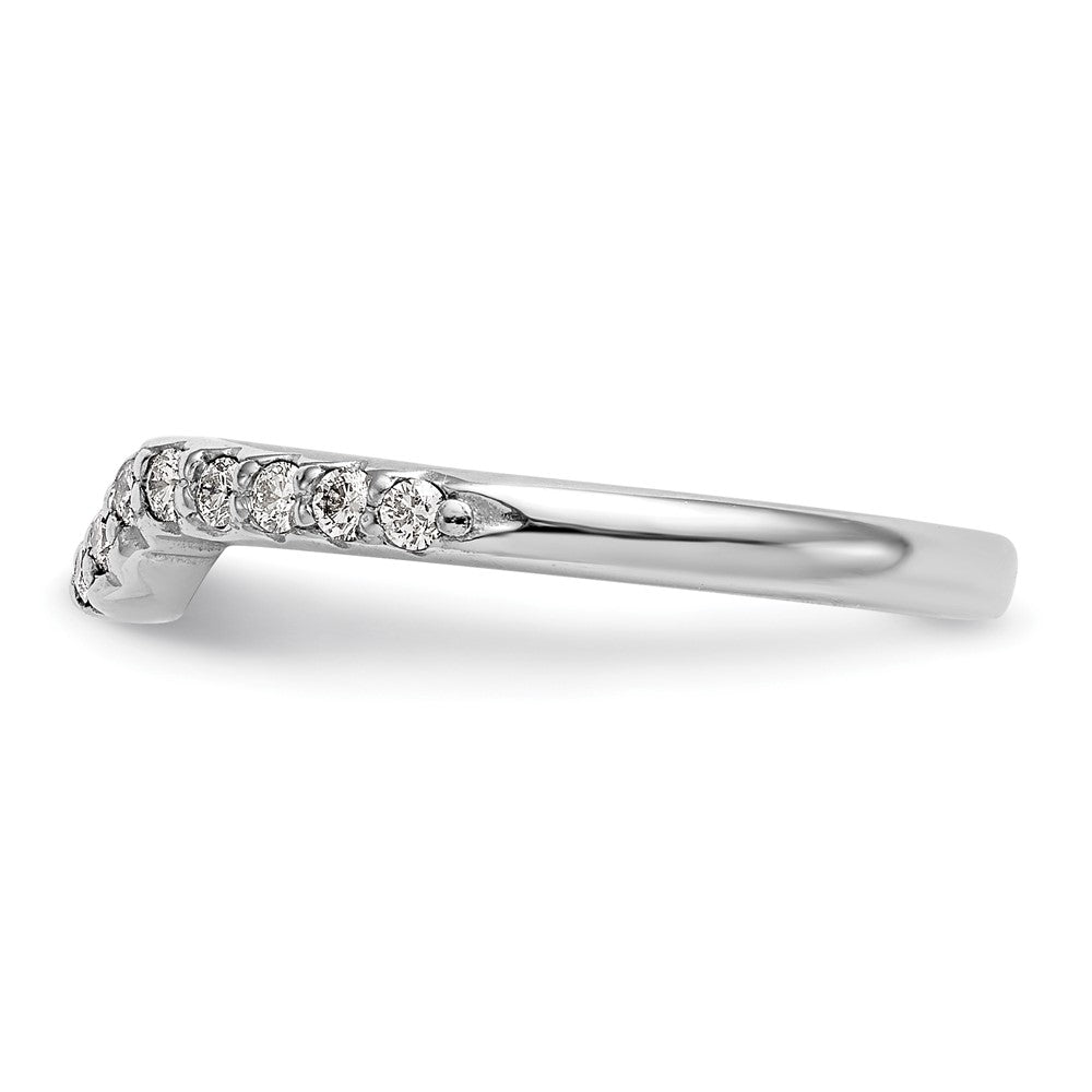 Buy Stylish 14K White Gold Contoured Wedding Band with 1/4 Carat Diamond