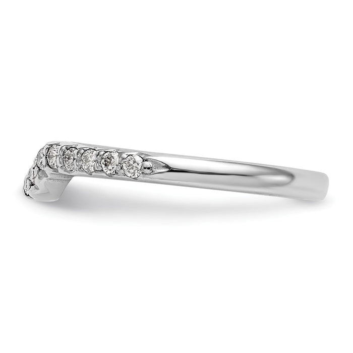 Buy Stylish 14K White Gold Contoured Wedding Band with 1/4 Carat Diamond-3