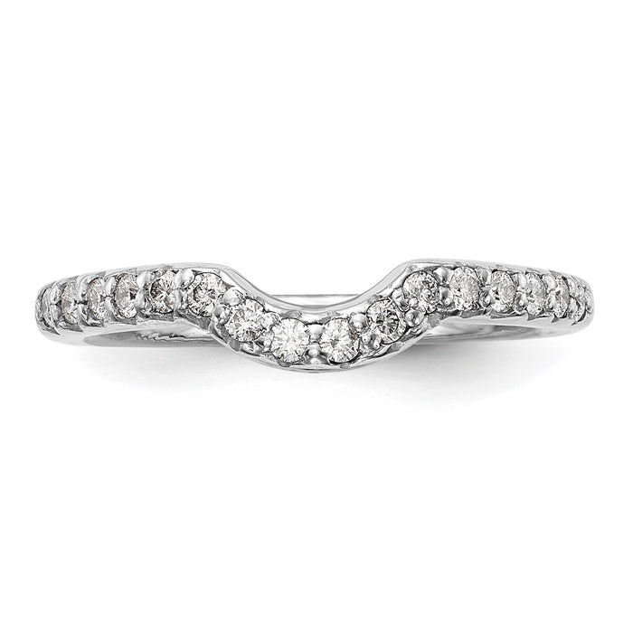 Buy Stylish 14K White Gold Contoured Wedding Band with 1/4 Carat Diamond-4