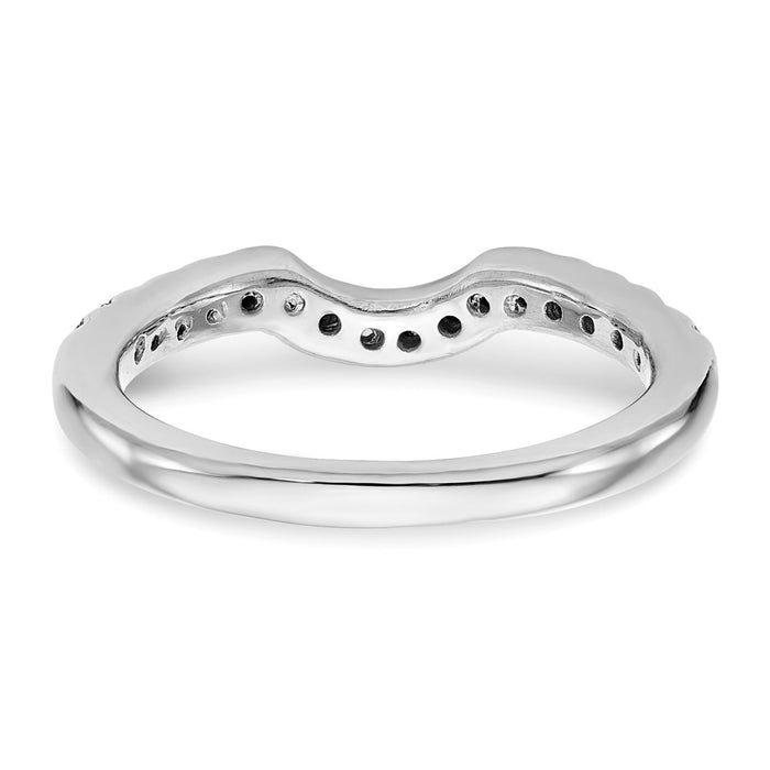 Buy Stylish 14K White Gold Contoured Wedding Band with 1/4 Carat Diamond-5
