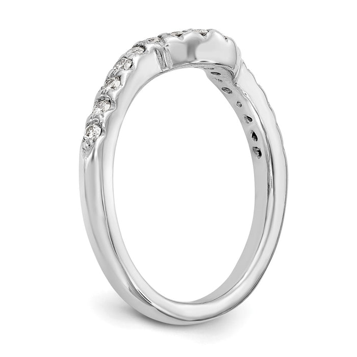 Buy Stylish 14K White Gold Contoured Wedding Band with 1/4 Carat Diamond-6