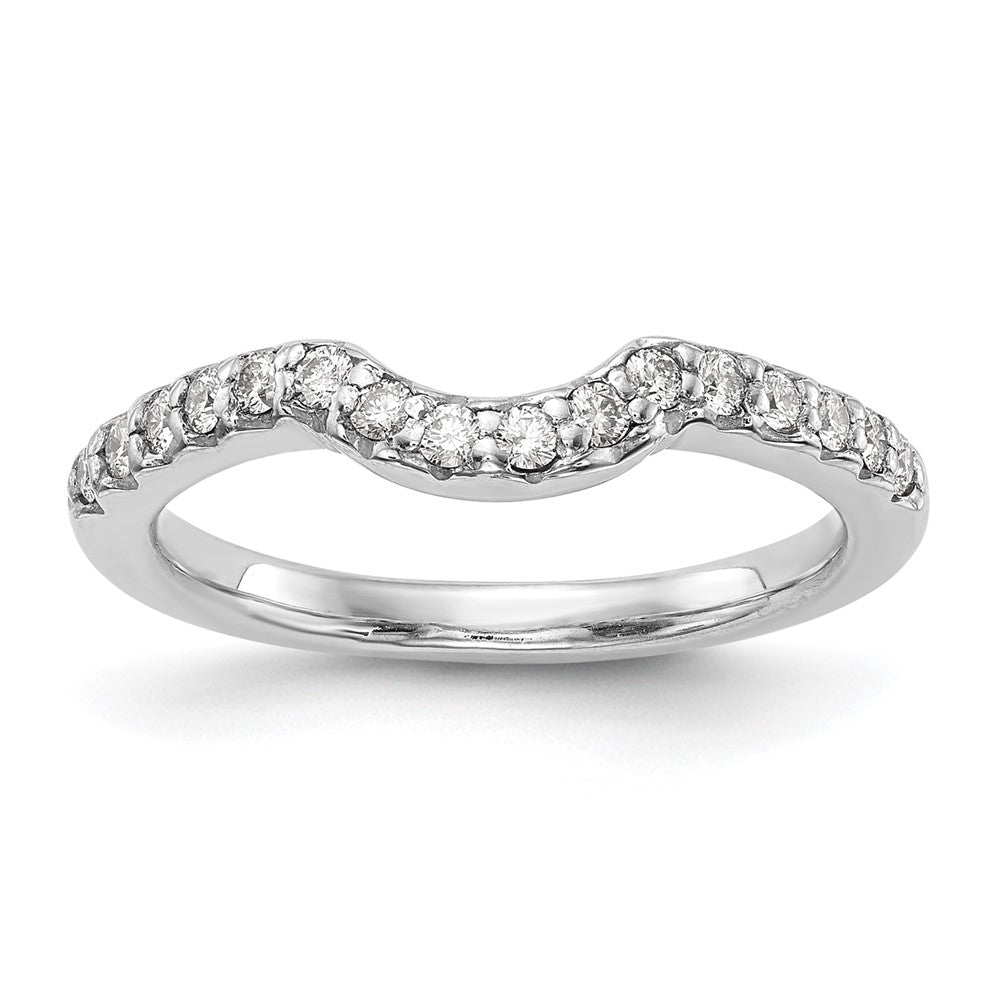 Buy Stylish 14K White Gold Contoured Wedding Band with 1/4 Carat Diamond