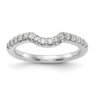 Buy Stylish 14K White Gold Contoured Wedding Band with 1/4 Carat Diamond