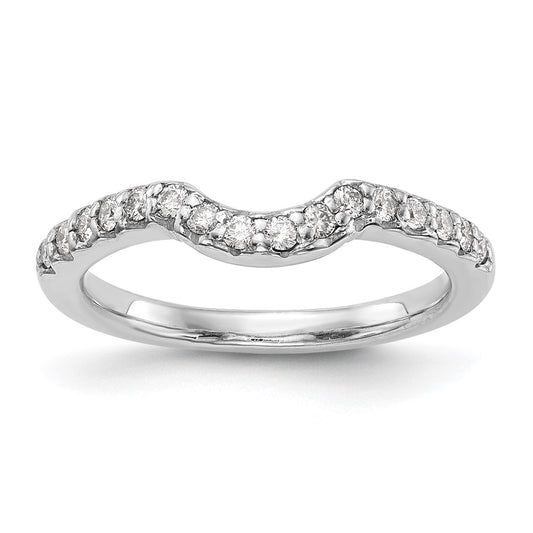 Buy Stylish 14K White Gold Contoured Wedding Band with 1/4 Carat Diamond
