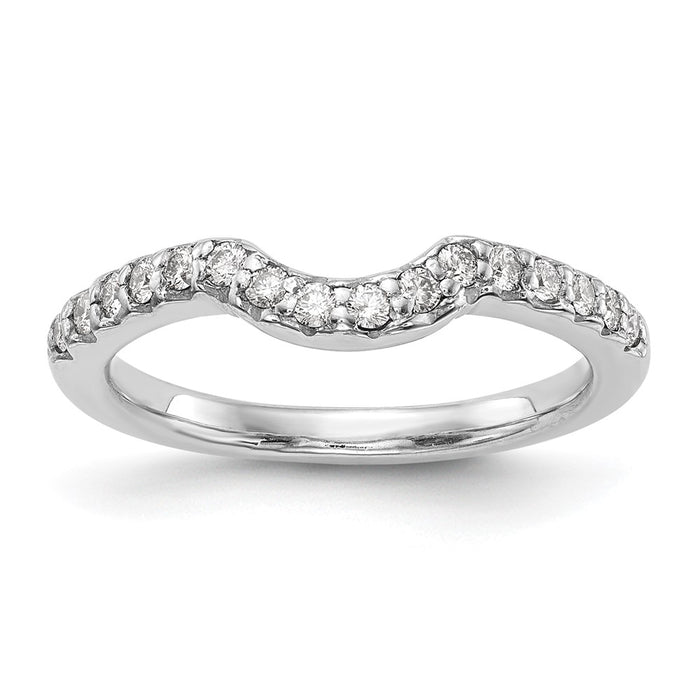 Buy Stylish 14K White Gold Contoured Wedding Band with 1/4 Carat Diamond-1