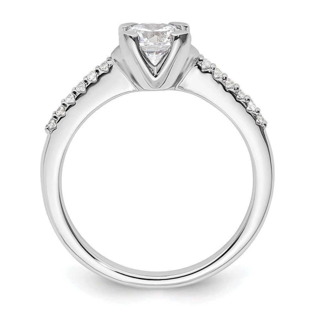 Exclusive 14K White Gold Semi-Mount Engagement Ring, 5.80mm, 1/10 Carat Diamonds, Stylish Value