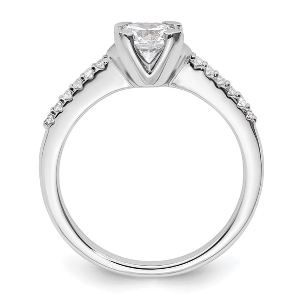 14K White Gold Semi-Mount Engagement Ring, 5.80mm, 1/10 Carat Diamonds