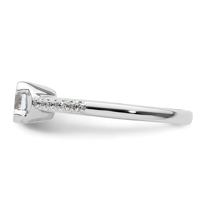 Exclusive 14K White Gold Semi-Mount Engagement Ring, 5.80mm, 1/10 Carat Diamonds, Stylish Value-3
